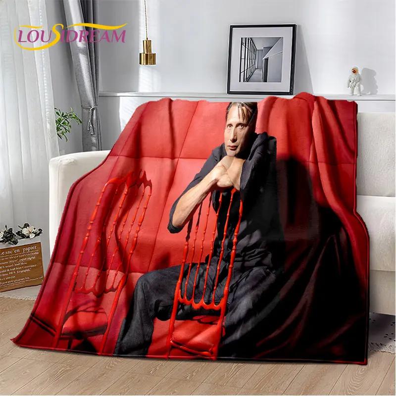 3D Mads Mikkelsen Schauspieler Star Weiche Plüschdecke, Flanelldecke Überwurfdecke für Wohnzimmer Schlafzimmer Bett Sofa Picknick Abdeckung Kinder