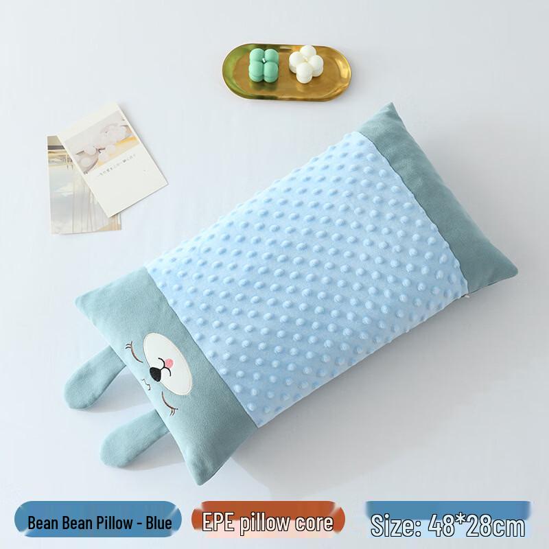 Children s Buckwheat Hull Cartoon Pillow синий