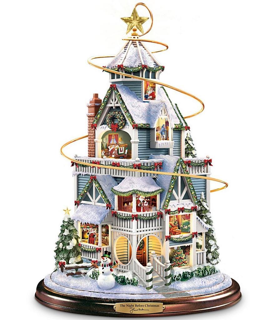Christmas Tree Rotating Sculpture Train Decoration Window Stickers Christmas Decorations Winter Home Furnishings