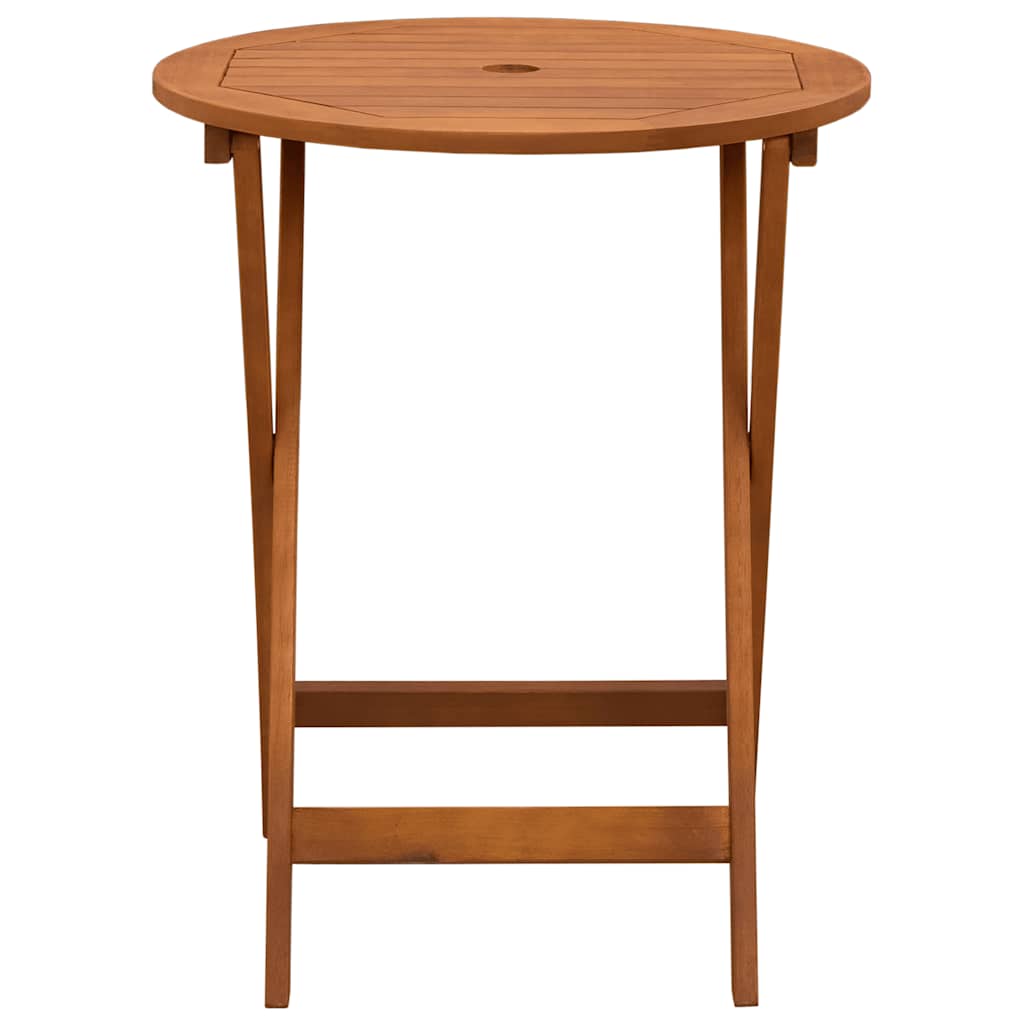 Vidaxl Składany Stół Ogrodowy, Ø60X75 Cm, Lite Drewno Eukaliptusowe