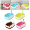 Litter Box Sturdy Easy to Clean Semi Closed Kitten Toilet High Sided Cat Litter Container for Indoor Cats Kitty Litter Pan