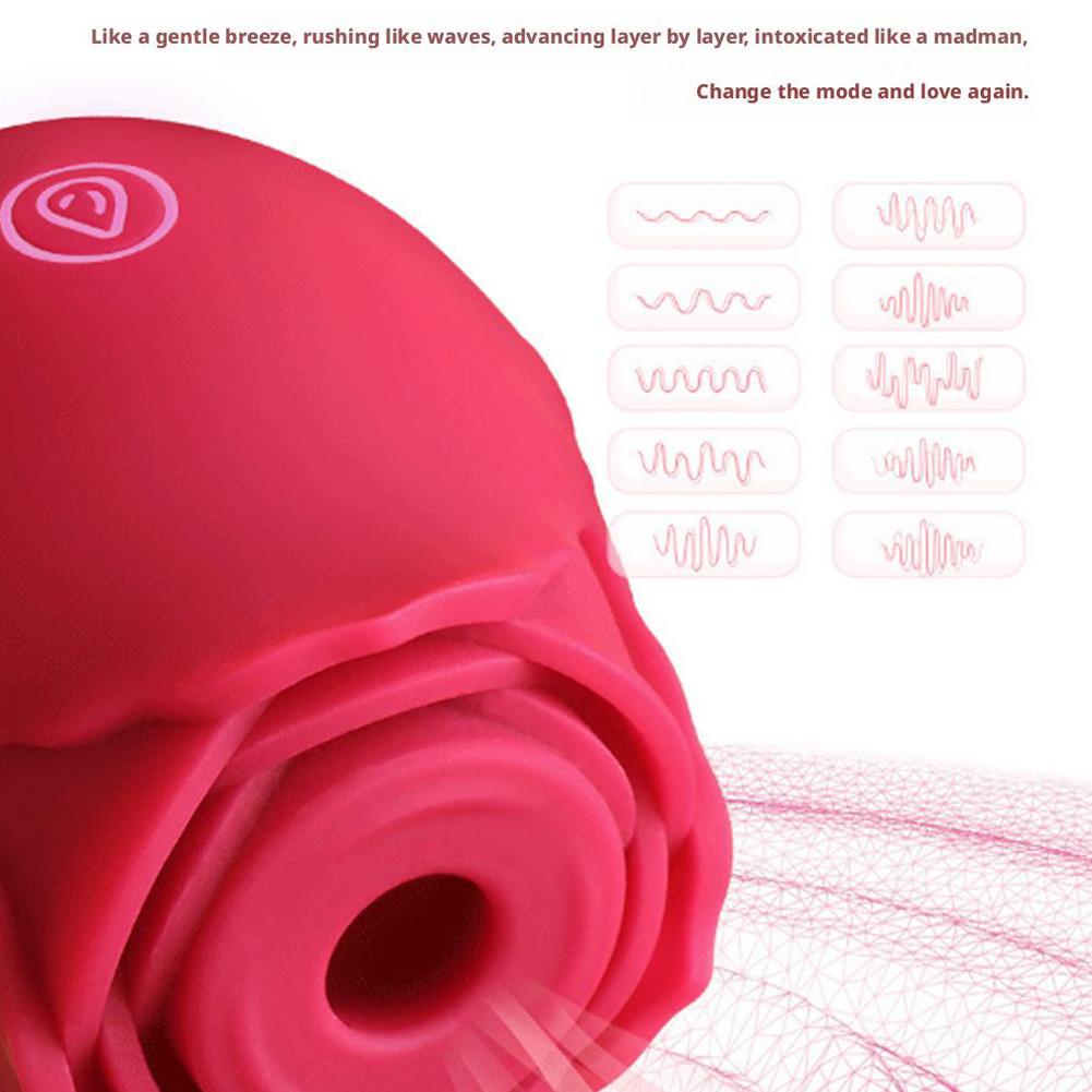 Powerful Gentle Sucking-Rose Vibrator Toy for Women Vacuum Stimulator Oral Nipple Clit Sucker Female Sex Toys Goods for Adults