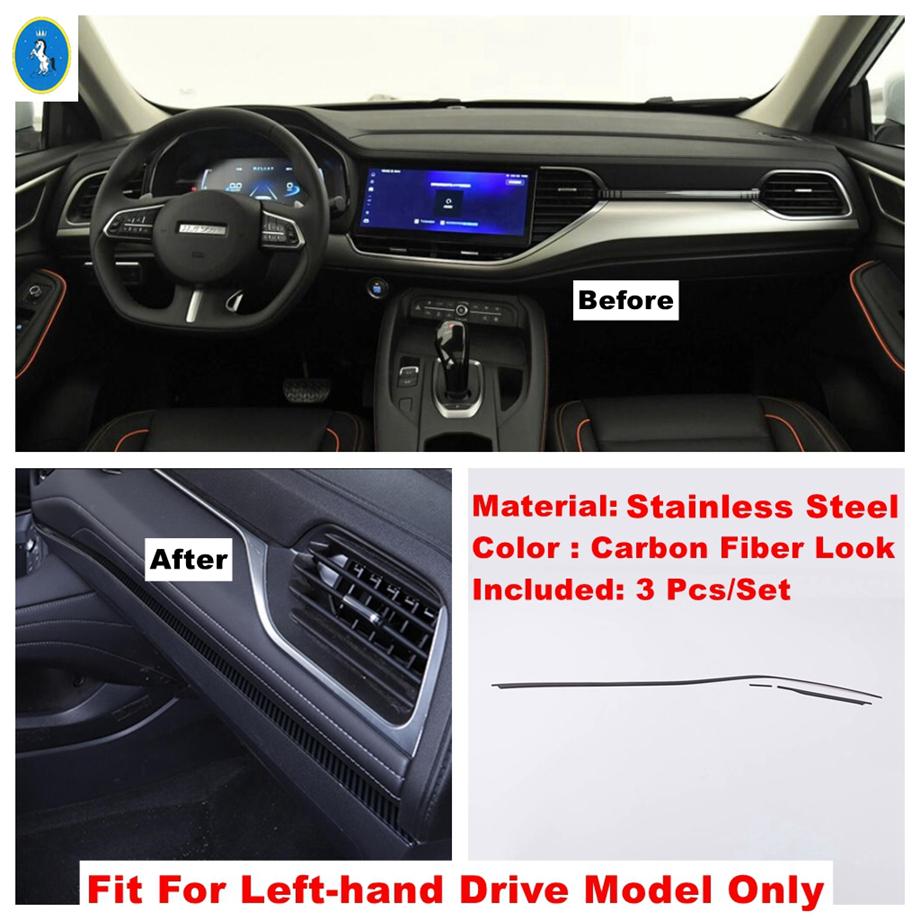 Carbon Fiber Look Car Head Lamps / Lift Button / Air AC / Gear Box Panel ABS Accessories Cover Trim For Haval F7 F7X 2018 -