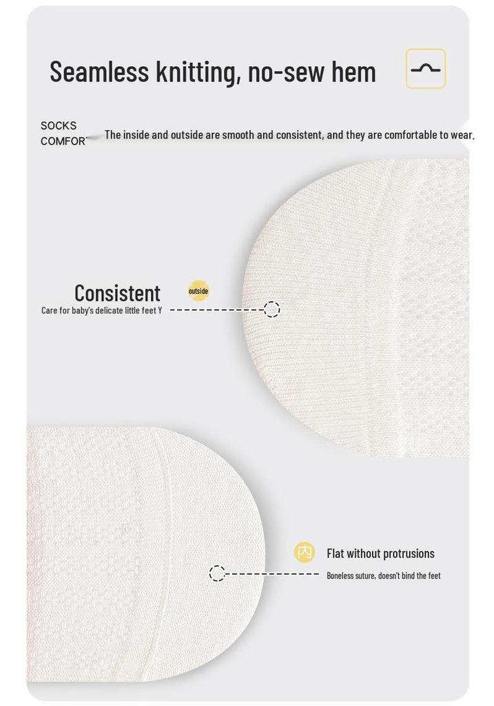 Breathable Cartoon Over-the-Knee Mesh Socks for Infants and Toddlers