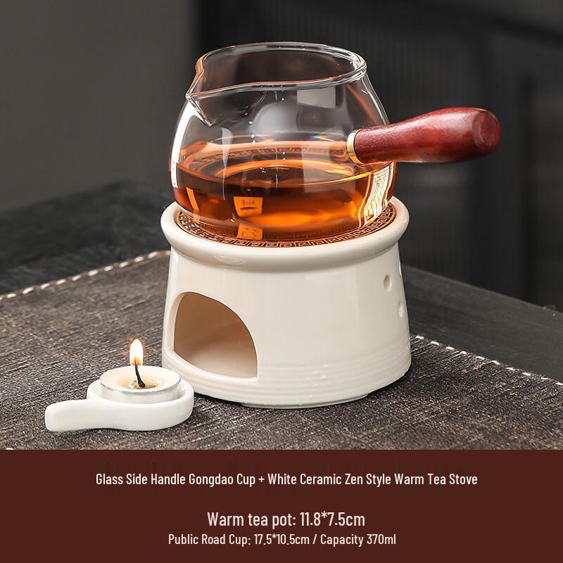 White Pottery Zen Tea Warmer Set