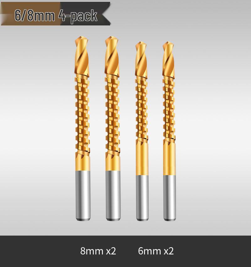 

High-Strength German Twist Drill Bit Set for Stainless Steel & Woodworking - Serrated, Straight Shank, Cobalt-Infused