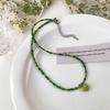 Svěží zelená kravatový náhrdelník kolekce ručně vyrobený korálkový řetízek s klíční kostí design smysl výklenku choker náhrdelník