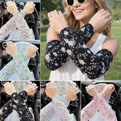 UV Protection Ice Silk Sleeves for Women Elastic Summer Sun Protection Tools New Loose Fit Gloves