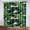 Tropical Leaf Printing Woven Curtains Two Separate Curtains on The Left and Right of The Bedroom  Blackout Curtains