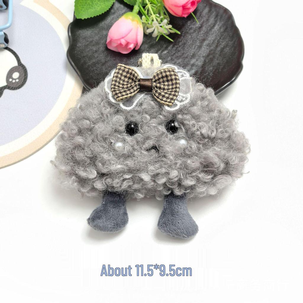 Cute Cloud Keychain - Cartoon Claw Machine Toy with Dark Cloud Pendant and Small Doll