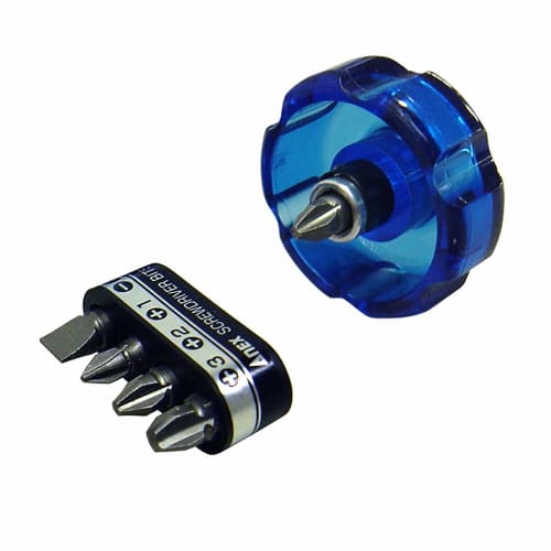 ANEX Screwdriver, Interchangeable, Starbee Wide Handle, 5-Bit Set, No. 62