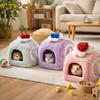 Warm Hamster Cake Nest Swiss Roll Shape Soft Plush Hamster Cage Multi-Functional Cute Pet Sleeping Bag Small Animal