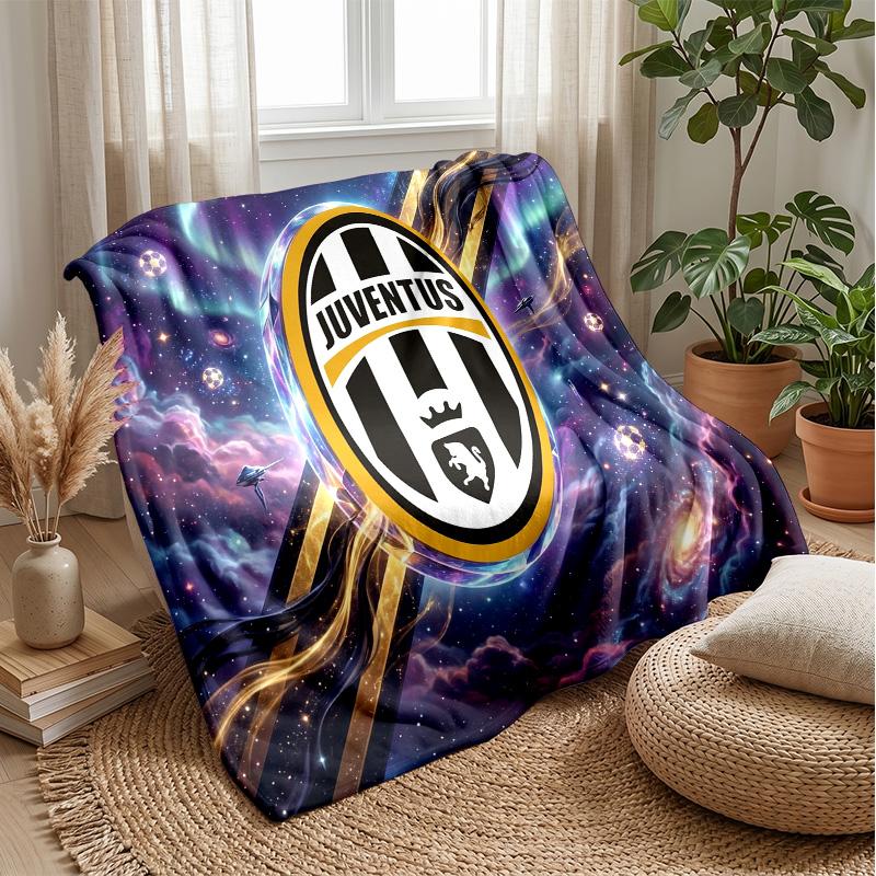 Juventus FC Themen-Decke Weiche Flanell-Decke Plüsch-Überwurf Gemütliche Sofa-Bett-Decke für Wohnkultur