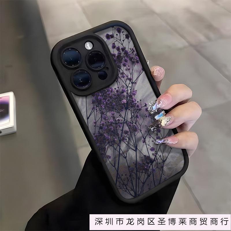 Purple Flower for 15Pro Phone Case iPhone14promax Soft Case 16/15 Creative 11 Premium XS