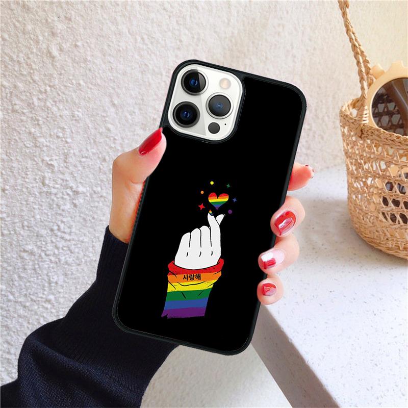 Rainbow Gay LGBT Finger Phone Case for iPhone 17 Air 16 Coque 15 14 12 13 PLUS 11 PRO MAX Back Cover Fundas Shell