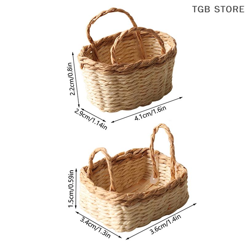 1Pcs 1:12 Miniature Woven Frame Storage Basket Vegetable Food Kitchen Model Decor Toy Doll House Accessories