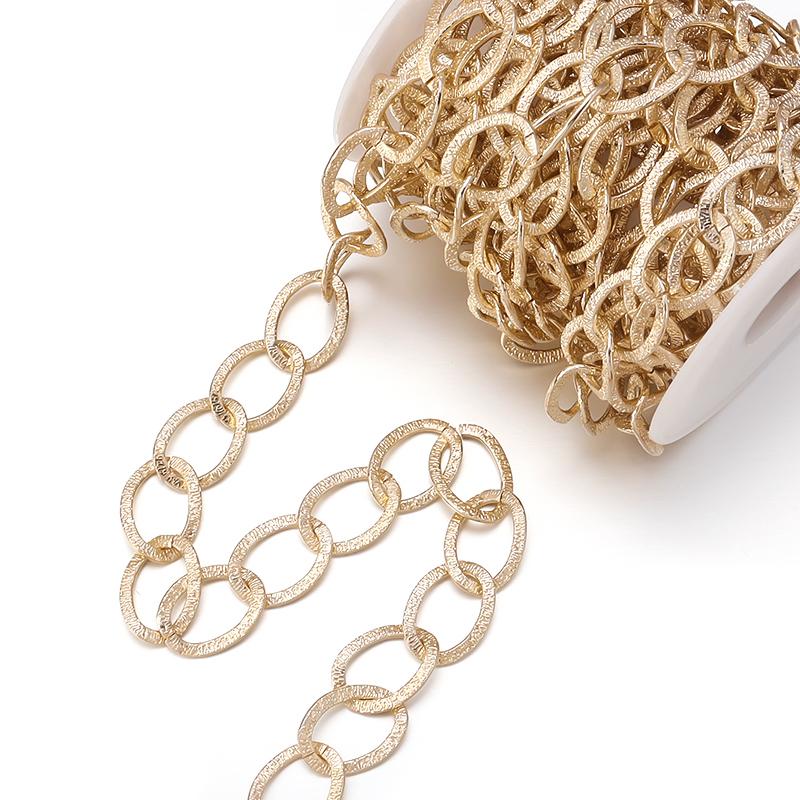 5 Yards/Roll Aluminum Embossed Chains O-Shaped Chain for Jewelry Findings DIY Bracelet Necklace Bag Clothing Accessories Supply