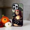 Een belachelijke Mona Lisa meme Telefoonhoesje Voor iPhone 17,16,15,14,13,12,11 Plus,Pro Max,XS,Kleurrijk Zilveren Telefoonhoesje Funda Cover