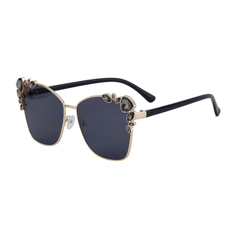 Cat'S Eye Diamond-Encrusted Large-Frame Sunglasses, Women'S Trendy High-End Sunglasses, Women'S Glasses Shades.