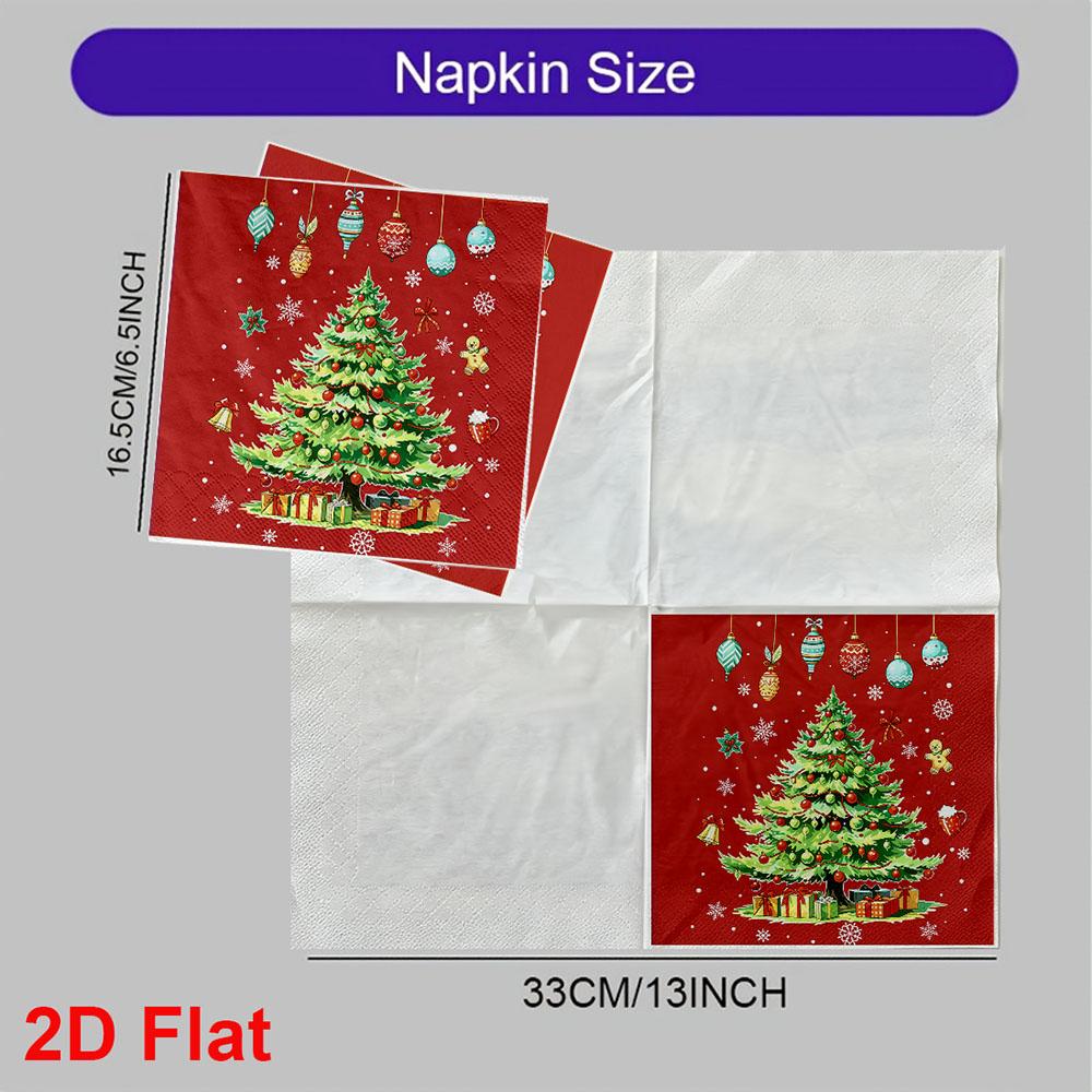 20pcs Disposable Napkins with Christmas Collection Pattern Print for Wedding,Parties,and Daily Use for Thanksgiving Fall Christmas Table Decoration