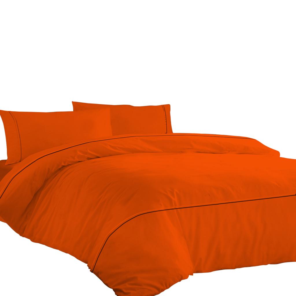 Aukščiausios kokybės 600TC egiptietiško medvilnės antklodės užvalkalų komplektas su stilingais horizontaliais kantais (3 vnt. rinkinys: 1 antklodės užvalkalas ir 2 pagalvių užvalkalai) - Kelių dydžių ir spalvų