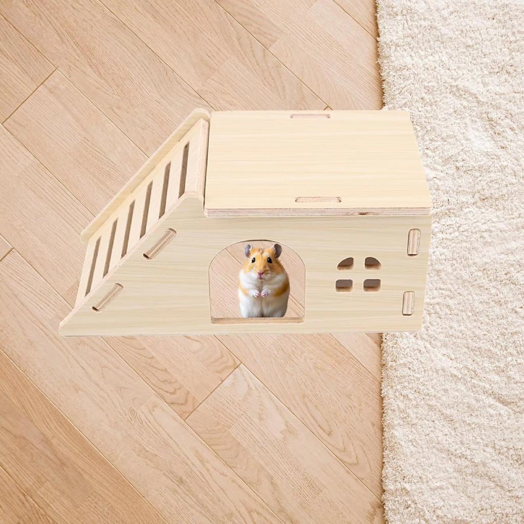 Large Hamster Hideout House Climbing Ladder Villa Cage Toy for Syrian Hamster