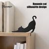 Lustiger Dekorativer Türwinkel Holzschwarz Katze Topper, Minimalistisches Silhouette Rahmen Schild, Stabiler Schnallen Topper Dekor für Wohnzimmer Schlafzimmer & Liebhaber Niedlich
