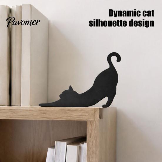 Lustiger Dekorativer Türwinkel Holzschwarz Katze Topper, Minimalistisches Silhouette Rahmen Schild, Stabiler Schnallen Topper Dekor für Wohnzimmer Schlafzimmer & Liebhaber Niedlich