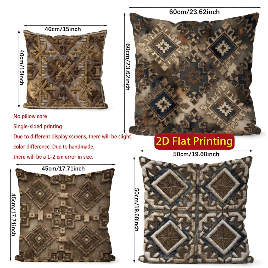 Bohemian Geometric Tribal Throw Pillow Covers Pattern Cushion Cover Suitable For Sofa Bedroom Car Pillow Cover