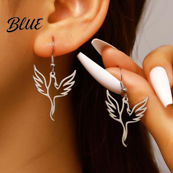 Hypoallergenic Necklace Phoenix And Earring Set for Women Stainless Steel