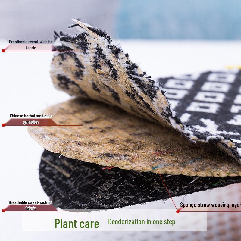 Authentic Bamboo Charcoal Deodorizing Sport Insoles - Sweat-Absorbing, Plant Herbal Scented