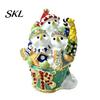 Festive Tabletop Decoration for Christmas Theme Jewelry Box with Magnetic Hinge, Alloy Enamel Vintage Holiday Seasonal Home Accents Style Organizer,