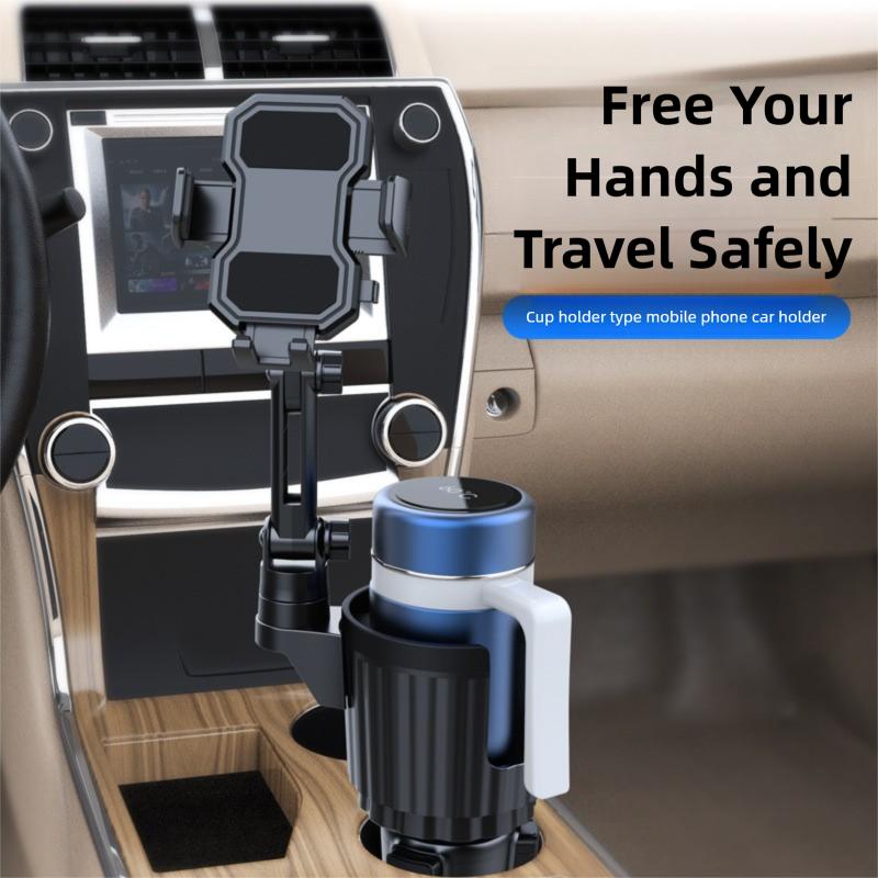Upgraded 2-in-1 Car Cup Holder Phone Mount 360° Rotatable Universal Cup Holder Phone Stand For iPhone Samsung Smartphones