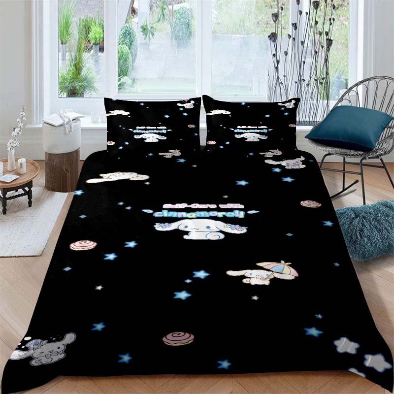 Cinnamoroll patterned soft and comfortable duvet cover, children's bedding set, available in king, large, single and double size