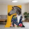 Yellow Down Jacket Zebra Blanket Super Warm Comfortable Plush Throw Blanket Child Home Sofa Bedroom Gift