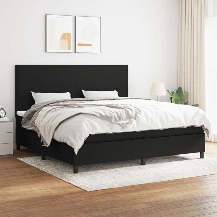 VidaXL Slat Bed Base with Mattress, Upholstered Bed with Headboard, Double Bed, Adult Bedroom Bed, Modern, 3141643