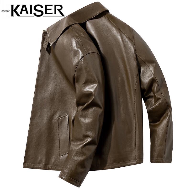 

Kaiser Men s Genuine Sheepskin Lapel Leather Jacket 2XL