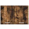 Wall Mounted Cabinet with Door Smoked Oak and White 60 X 31 X 40 Cm