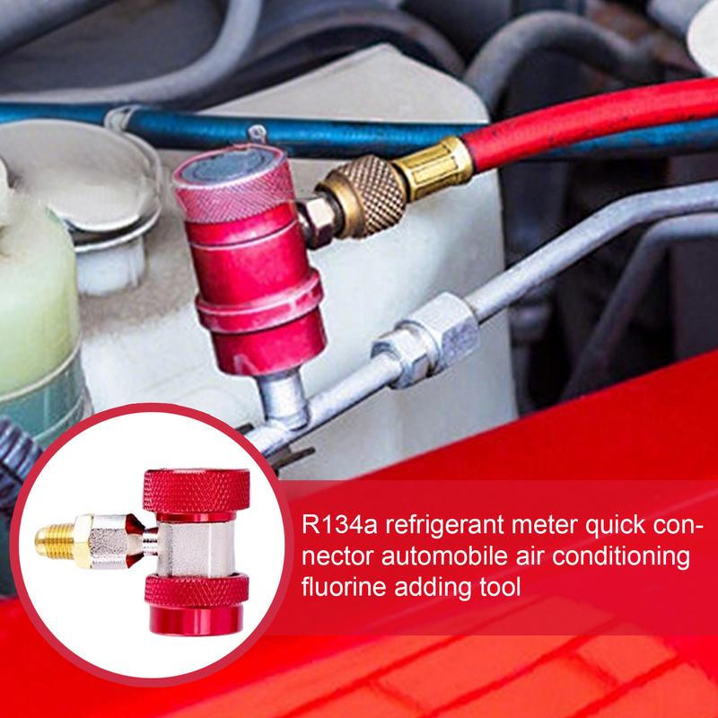 Car Air Condition Quick Coupler  Tee A/C Adapter R134A  H/L Manifold Connector High Low Adapter Air Conditioning Accessories