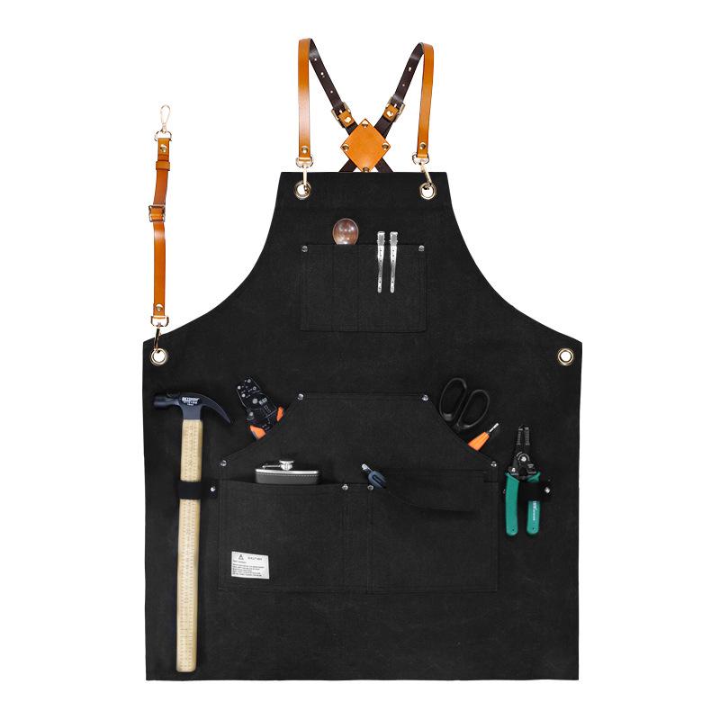 Thick Canvas Multi-Pocket Tool Apron with Custom Logo for Auto Repair & Woodworking