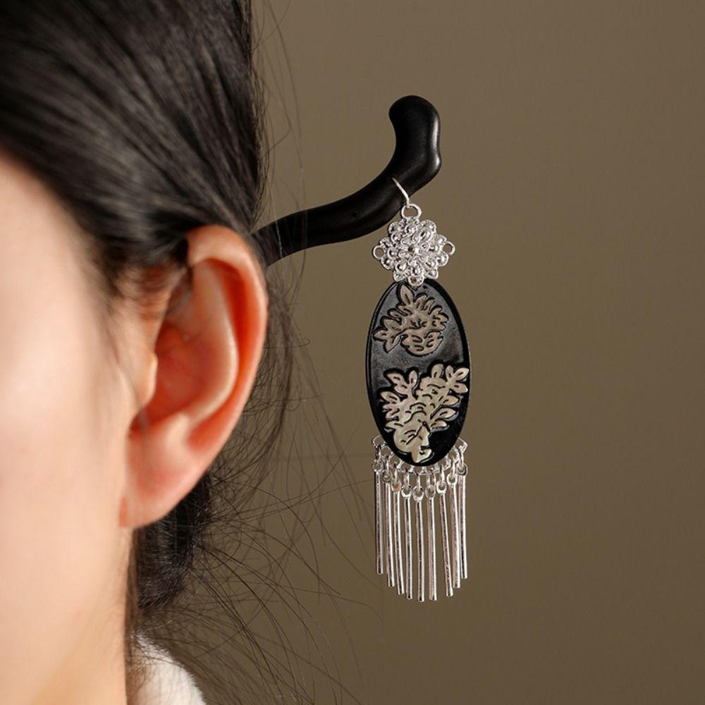 Wood Sandalwood Hair Stick Wooden Hanfu Headwear Chinese Style Hairpin Hairstyle Design Tool