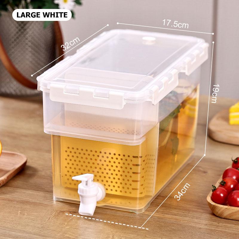 Plastic Cold Kettle Food Grade Refrigerator With Faucet  3.5L-6L Cold Water Bucket Cold Juice Bucket Large Capacity Cold Water Bucket