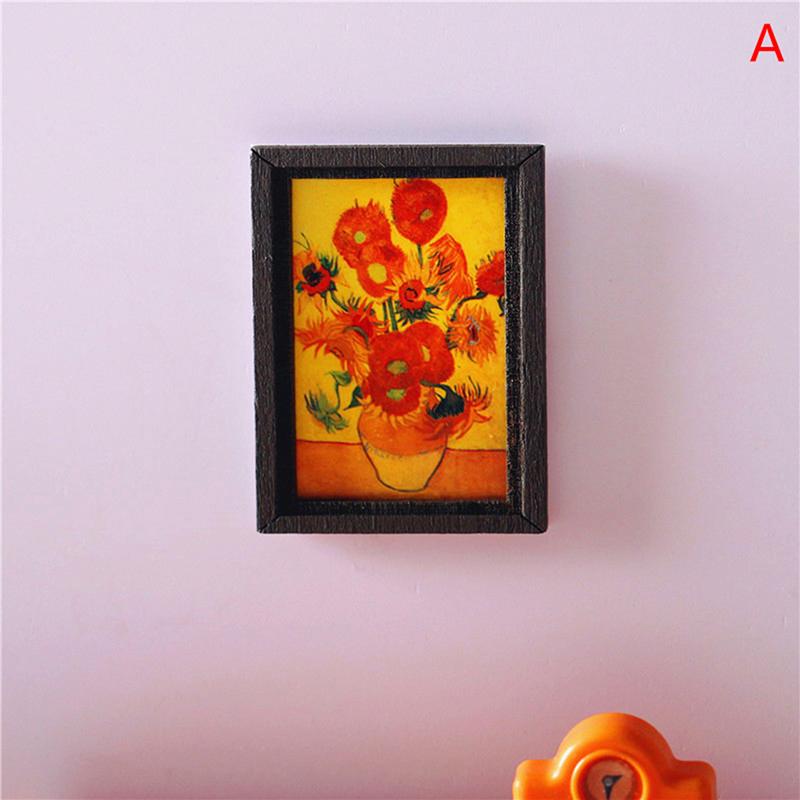Dollhouse Miniature Photo Frame Oil Painting Wall Painting DIY Doll House Living Room Furniture Decoration Accessories