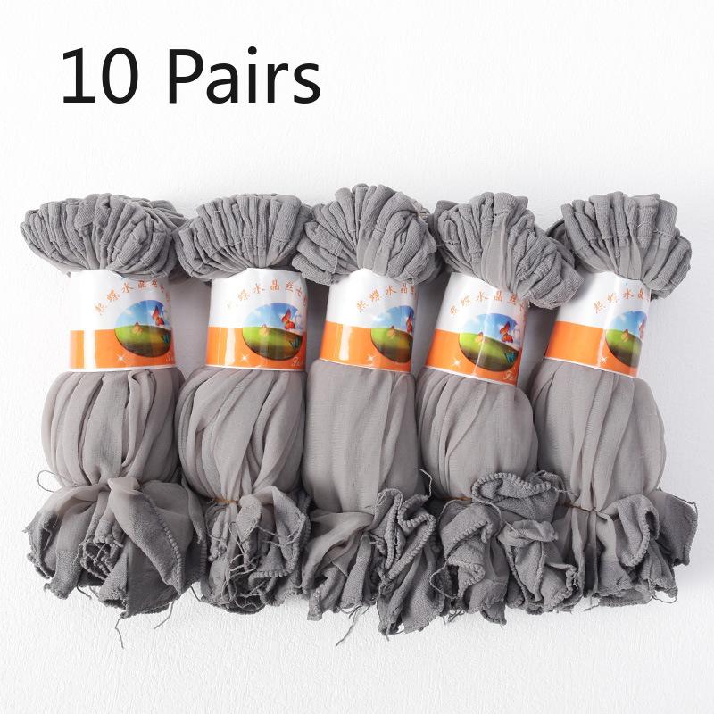 10 Pairs of Women's Summer Ultra Thin Invisible Transparent Crystal Silk Anti Hook Silk Short Socks