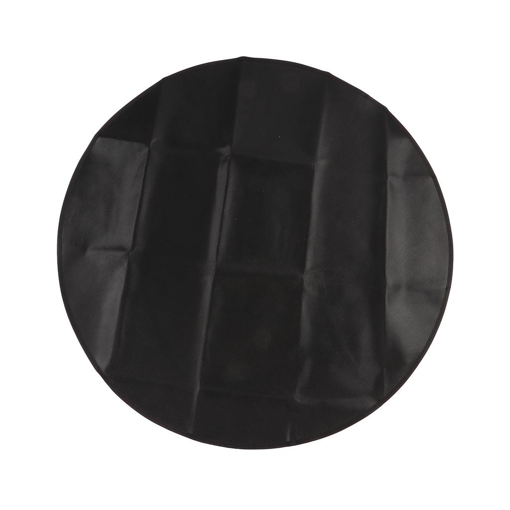 Under Grill Mat Fireproof Waterproof Double Sided Portable Round Barbecue Floor Pad for Fire Pit Smoker 36 Inch Black