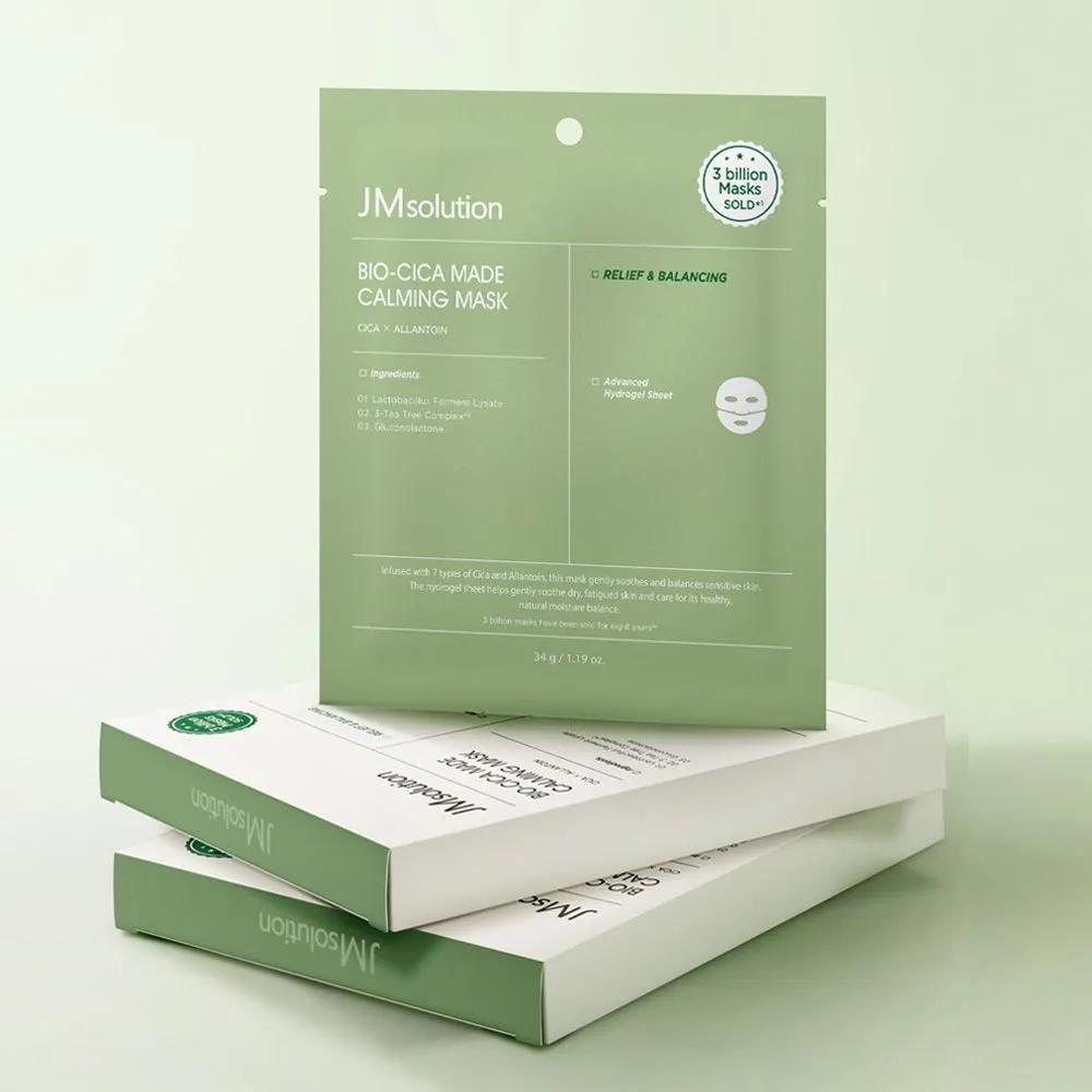 JMSOLUTION Bio Cica Madeca Calming Mask Pack Gel Mask Hydrogel (34g x 4 sheets) (Select 1/2/3 packs) 1 pack