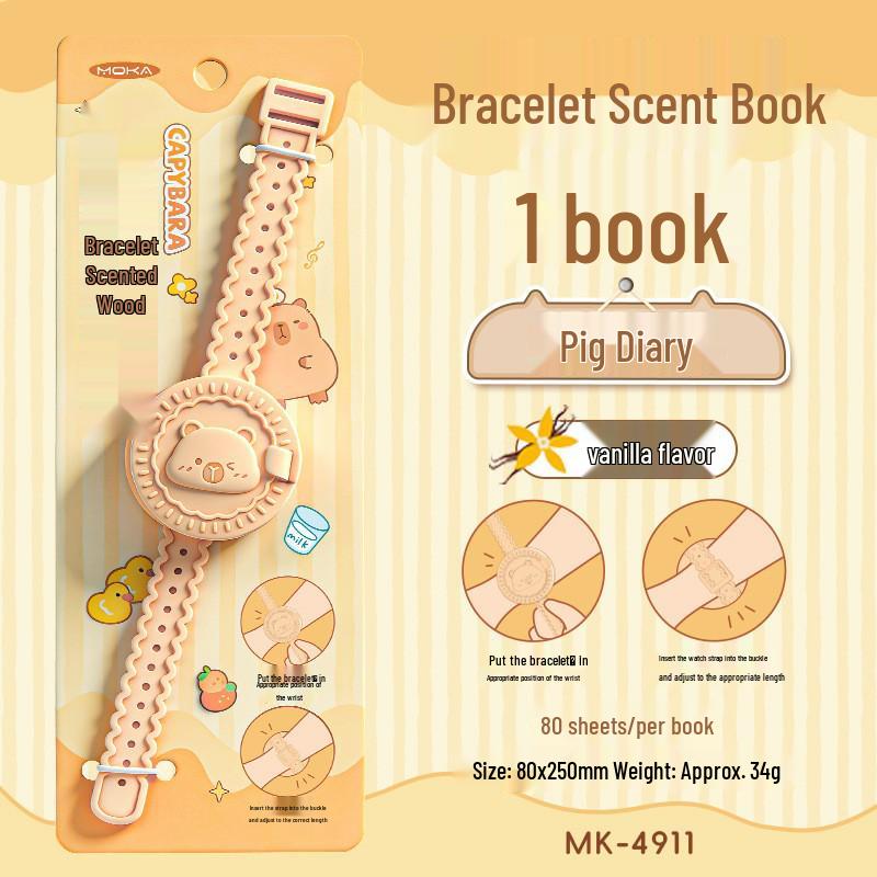 Piggie Diary Bracelet: Scented Notebook Gift for Students and Office Culture