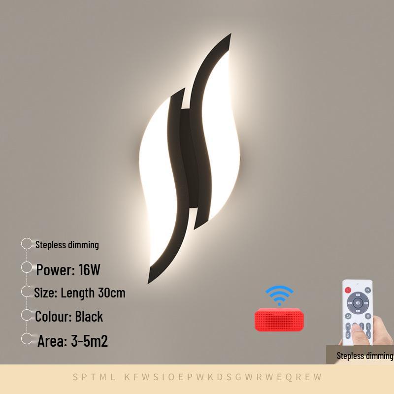 Modern Minimalist Wrought Iron Acrylic LED Wall Lamp for Bedside and Staircase Decoration