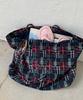 Ronron Pattern Logo Shopper Red Check
