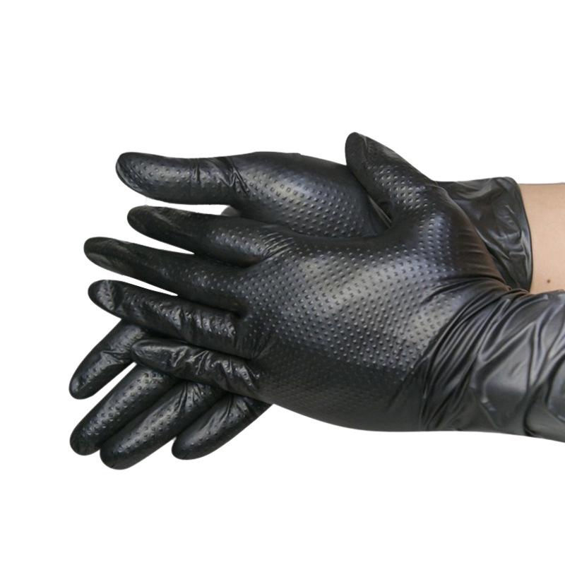 8 Mil Extra Thick Wear-Resistant Diamond Textured Nitrile Gloves for Industrial, Oil, Acid, Alkali, and Auto Repair